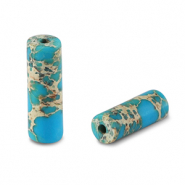Pierres naturelles perles tube Bleu oc&eacute;an