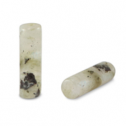Pierres naturelles perles Labradorite tube Gris verd&acirc;tre