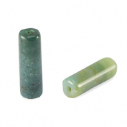 Pierres naturelles perles Agate tube Vert-rose multicolore