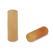 Pierres naturelles perles Quartz Aventurine tube Orange cuivr&eacute;