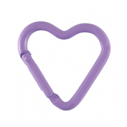 Appr&ecirc;ts color&eacute;s anneau porte-cl&eacute;s coeur Violet