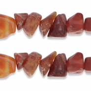 Perles Chips Agate Orange soleil fonc&eacute;