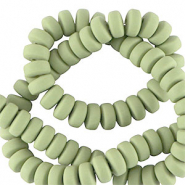 Perles en polym&egrave;re rondelles 7mm Vert cendre