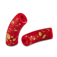 Perles acryliques tube mat Rouge-dor&eacute;
