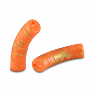 Perles acryliques tube mat Orange-dor&eacute;
