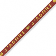 Ruban texte "j'adore" Rouge rouille