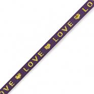 Ruban texte "love" Violet-dor&eacute;