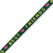 Ruban texte "best friends" Vert-dor&eacute;-rose