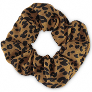 Chouchous pour cheveux imprim&eacute; l&eacute;opard Marron bronze-noir