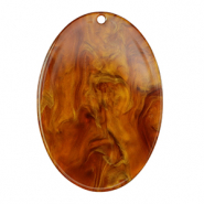 Pendentifs en r&eacute;sine ovale Marron topaze