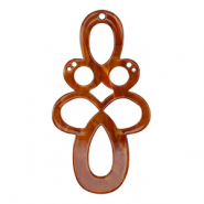 Pendentifs en r&eacute;sine baroque Marron topaze