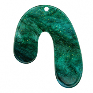 Pendentifs en r&eacute;sine organique paillet&eacute; Multicolore vert