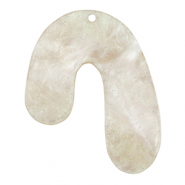 Pendentifs en r&eacute;sine organique paillet&eacute; Blanc cachemire
