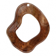Pendentifs en r&eacute;sine organique paillet&eacute; Multicolore marron