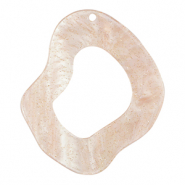 Pendentifs en r&eacute;sine organique paillet&eacute; Rose hortensia