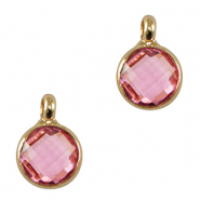 Pendentifs en verre Crystal Glass 7mm Rose-dor&eacute;