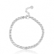 Bracelets en acier Inox Argent&eacute;-cristal