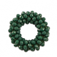 Pendentifs facett&eacute;es 32mm Vert fonc&eacute;