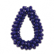 Pendentifs facett&eacute;es goutte Bleu fonc&eacute;