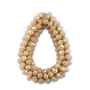Pendentifs facett&eacute;es goutte Beige