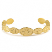 Bracelets en acier Inox jonc soleil Dor&eacute;