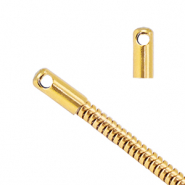 Appr&ecirc;ts en acier Inox embout pour cha&icirc;ne maille jaseron serpentine &Oslash;2.5mm Dor&eacute;