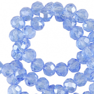 Perles &agrave; facettes 6x4mm disque Heishi Bleu finley-pearl shine coating