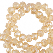 Perles &agrave; facettes 6x4mm disque Heishi Jaune souci-pearl shine coating