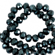 Perles &agrave; facettes 4x3mm disque Heishi Vert for&ecirc;t-pearl shine coating
