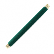Pr&eacute;sentoir bijoux coussin velours pour bagues Vert fonc&eacute;-dor&eacute;