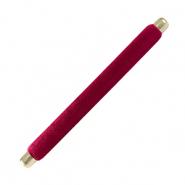 Pr&eacute;sentoir bijoux coussin velours pour bagues Magenta violet-dor&eacute;