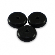 Pierres naturelles Agate rondelles 6mm Noir