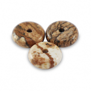 Pierres naturelles Jaspe Dalmatien rondelles 6mm Marron du d&eacute;sert