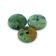 Pierres naturelles Serpentine rondelles 6mm Vert tr&egrave;fle