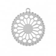 Breloques en acier Inox boh&egrave;mes 20mm Argent&eacute;