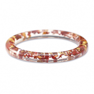 Bracelets tendance avec fleurs s&eacute;ch&eacute;es Rouge bourgogne-dor&eacute;