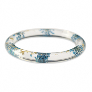 Bracelets tendance avec fleurs s&eacute;ch&eacute;es Bleu-dor&eacute;