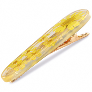 Accessoires pour cheveux pince &agrave; cheveux avec fleurs s&eacute;ch&eacute;es Jaune-dor&eacute;