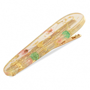 Accessoires pour cheveux pince &agrave; cheveux avec fleurs s&eacute;ch&eacute;es Rose clair vert-dor&eacute;