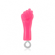 Pendentifs en r&eacute;sine "Mano Fico" Rose n&eacute;on-argent&eacute;