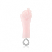 Pendentifs en r&eacute;sine "Mano Fico" Rose b&eacute;b&eacute;-argent&eacute;