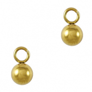 Breloques en acier Inox boule 4mm Dor&eacute;