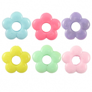 Perles aspect acrylique fleur Multicolore pastel