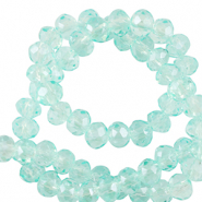 Perles &agrave; facettes 6x4mm disque Heishi Bleu turquoise clair