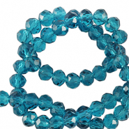 Perles &agrave; facettes 4x3mm disque Heishi Bleu sarcelle
