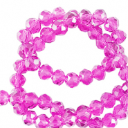 Perles &agrave; facettes 4x3mm disque Heishi Rose n&eacute;on