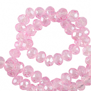 Perles &agrave; facettes 3x2mm disque Heishi Rose azal&eacute;e