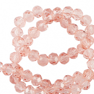 Perles &agrave; facettes 3x2mm disque Heishi Rose poudr&eacute;