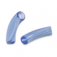Perles tubes acryliques Bleu caroline