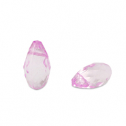Perles acryliques goutte Rose violet transparent